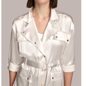 Donna Karan Satin button up w/o belt